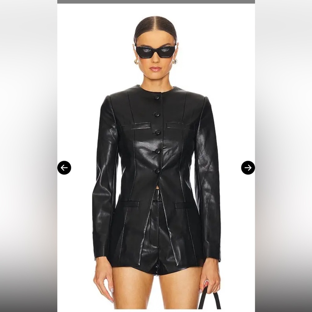 Amanda Uprichard Black Vegan Leather Berlin Jacket. Worn once.
